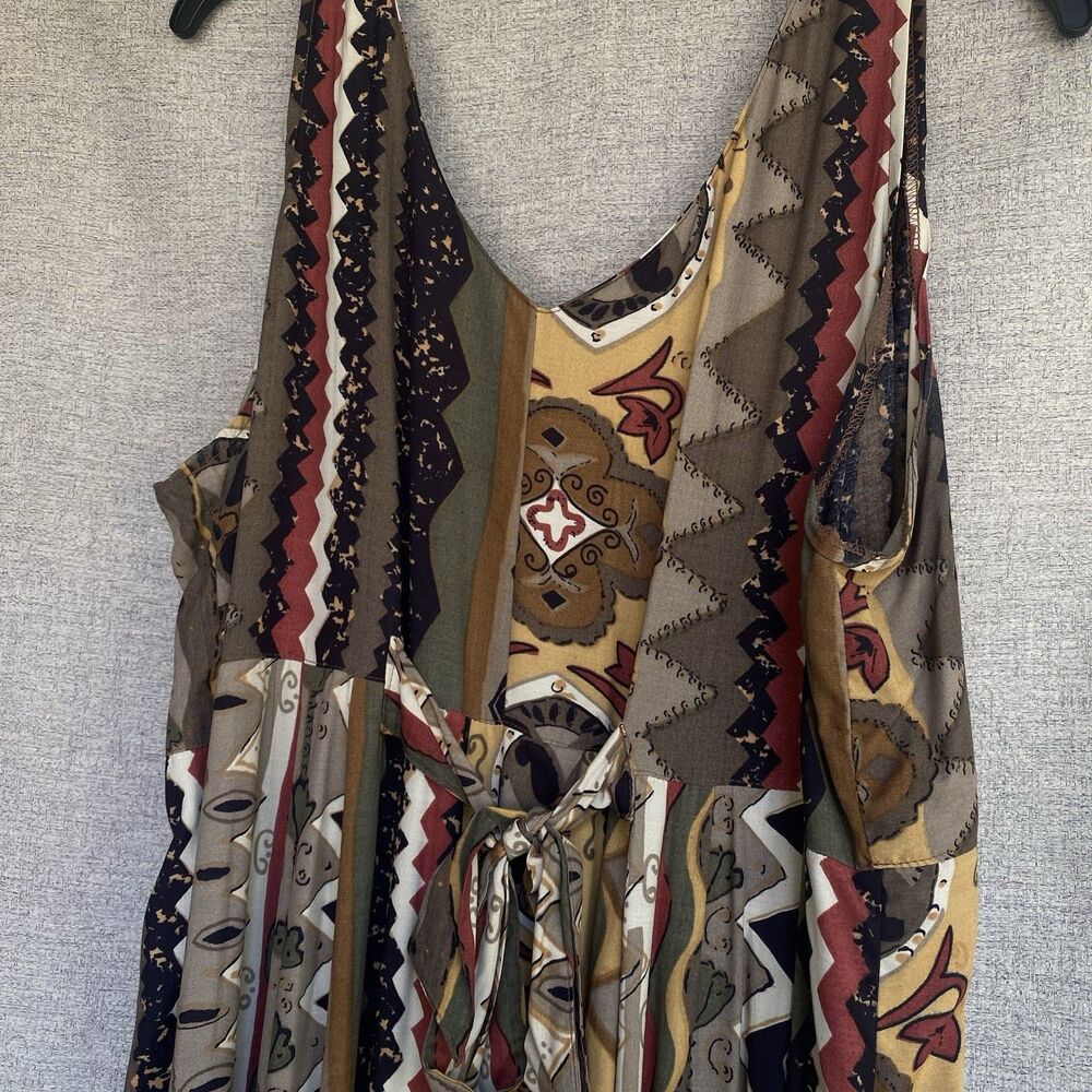 Dolce Dress Womens XL Midi Colorful Abstract Geometric Sundress Sleeveless VTG